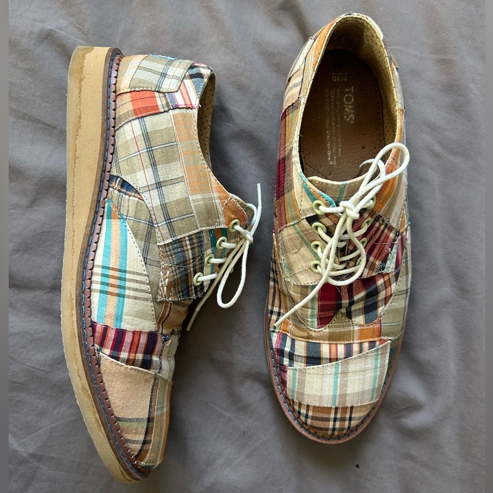 Tom’s plaid multicolour lace-ups